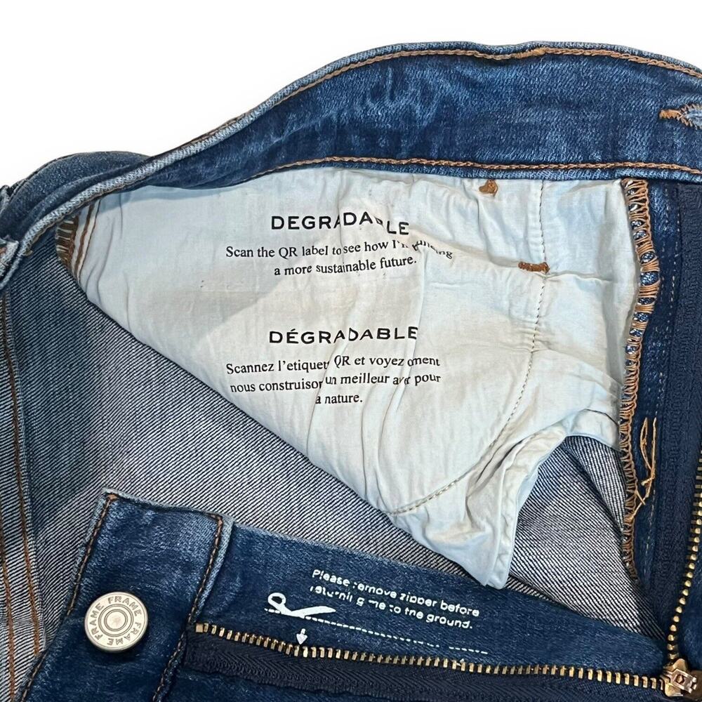 NWT FRAME Jeans Le Sylvie High Rise Slender Straight 31 Distressed Swoon Wash - Picture 8 of 13